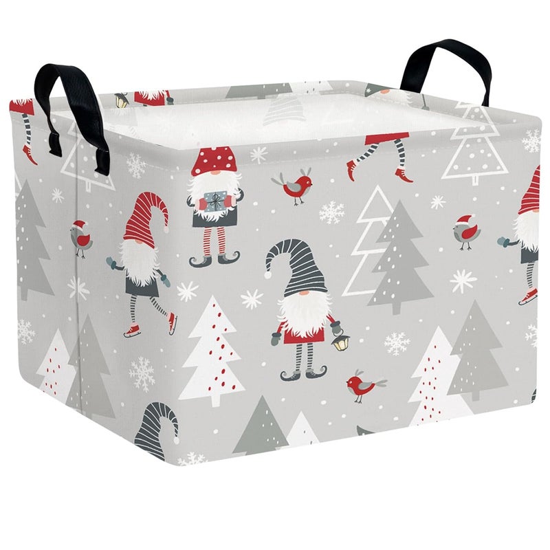 SETAMA Empty Large Christmas Basket for Gifts Women Collapsible Storage Bin Kids Toy Box Holiday Décor (Dwarf Grey) - Image 1